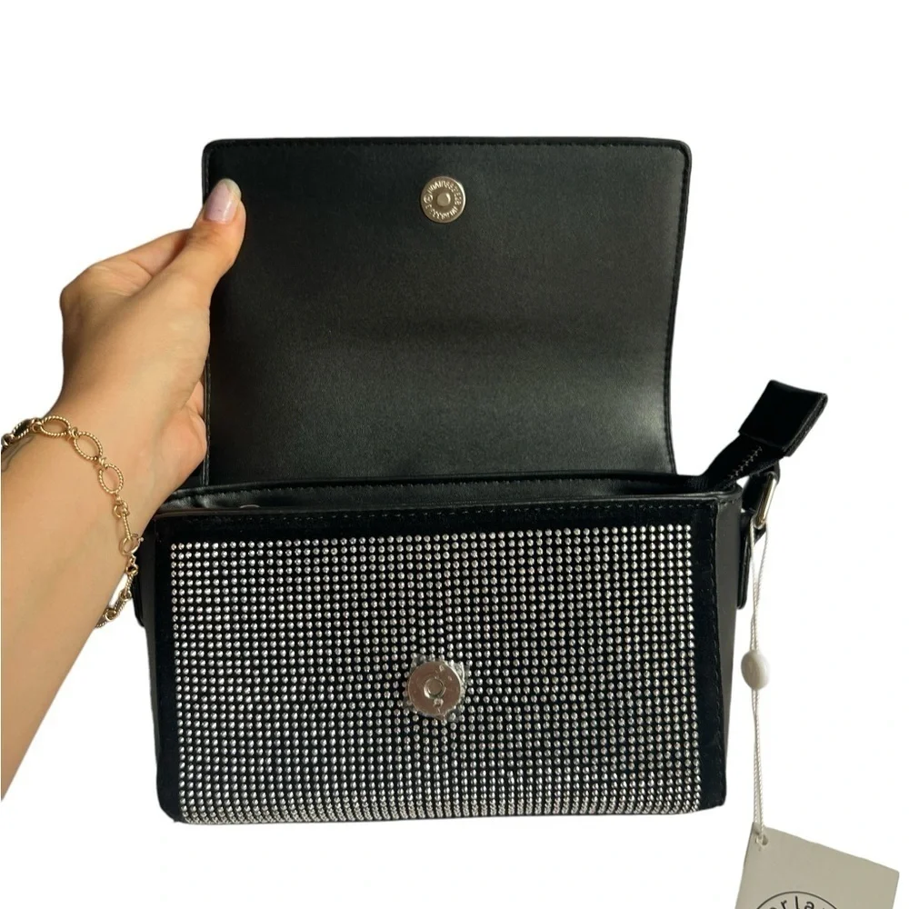 NWT VALENTINO ORLANDI V-9009 SILVER STUDDED CROSSBODY - Picture 4 of 6